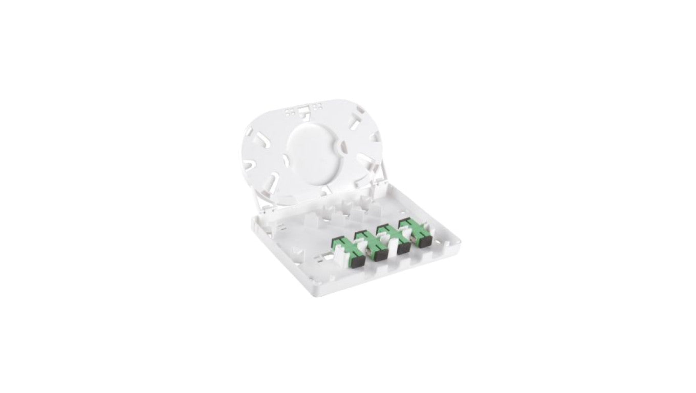 Gniazdo naścienne FTTH 4C (4 x SC simplex) bez adapterów FOPA-4A-01