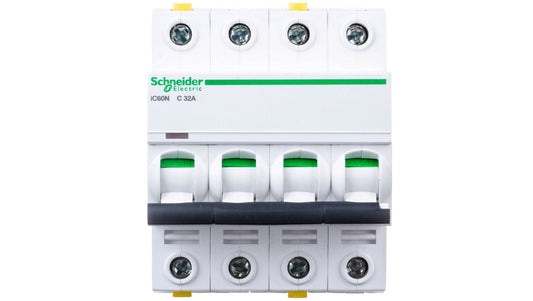 Wyłącznik nadprądowy 4P C 32A 6kA AC iC60N-C32-4 Acti9 A9F04432