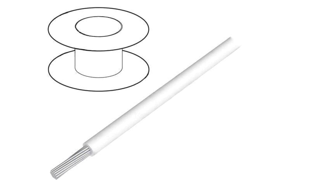Przewód HookUp Wire linka Cu 16AWG PTFE biały 600V 30,5m 5858 WH005
