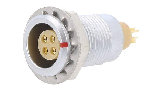 Złącze okrągłe, żeńskie, PIN: 4, gniazdo, proste, na panel, 300 V, 7 A FLBB-04EGFS-GCP-001