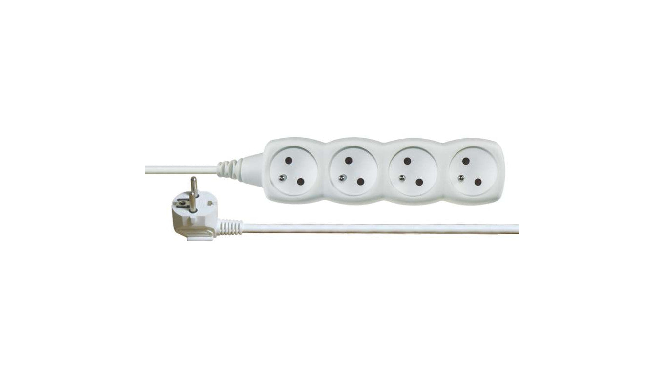 Przedłużacz 4-gniazda z/u 10m /H05VV-F 3G1/ biały P0410