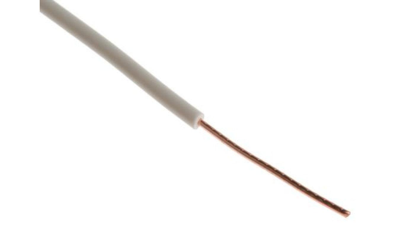 Przewód o podwyższonej odporności PVC Biały, 100m 1/0,8 mm, Maks. +85C, Ø 2.05mm, RS PRO BS6004