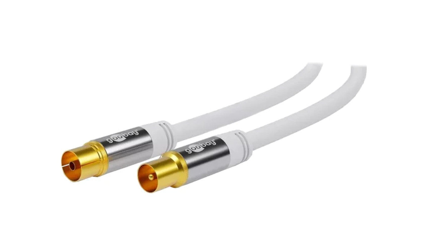 Kabel 1m PVC biały 75 Obsługa: 4K, FullHD, UHD 2160p 70313