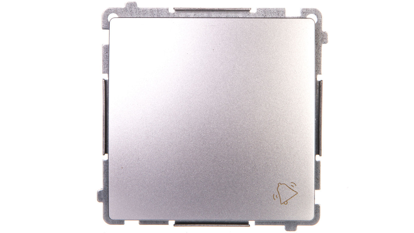 Simon Basic Przycisk dzwonek 10AX 250V, szybkozłącza, srebrny mat BMD1.01/43