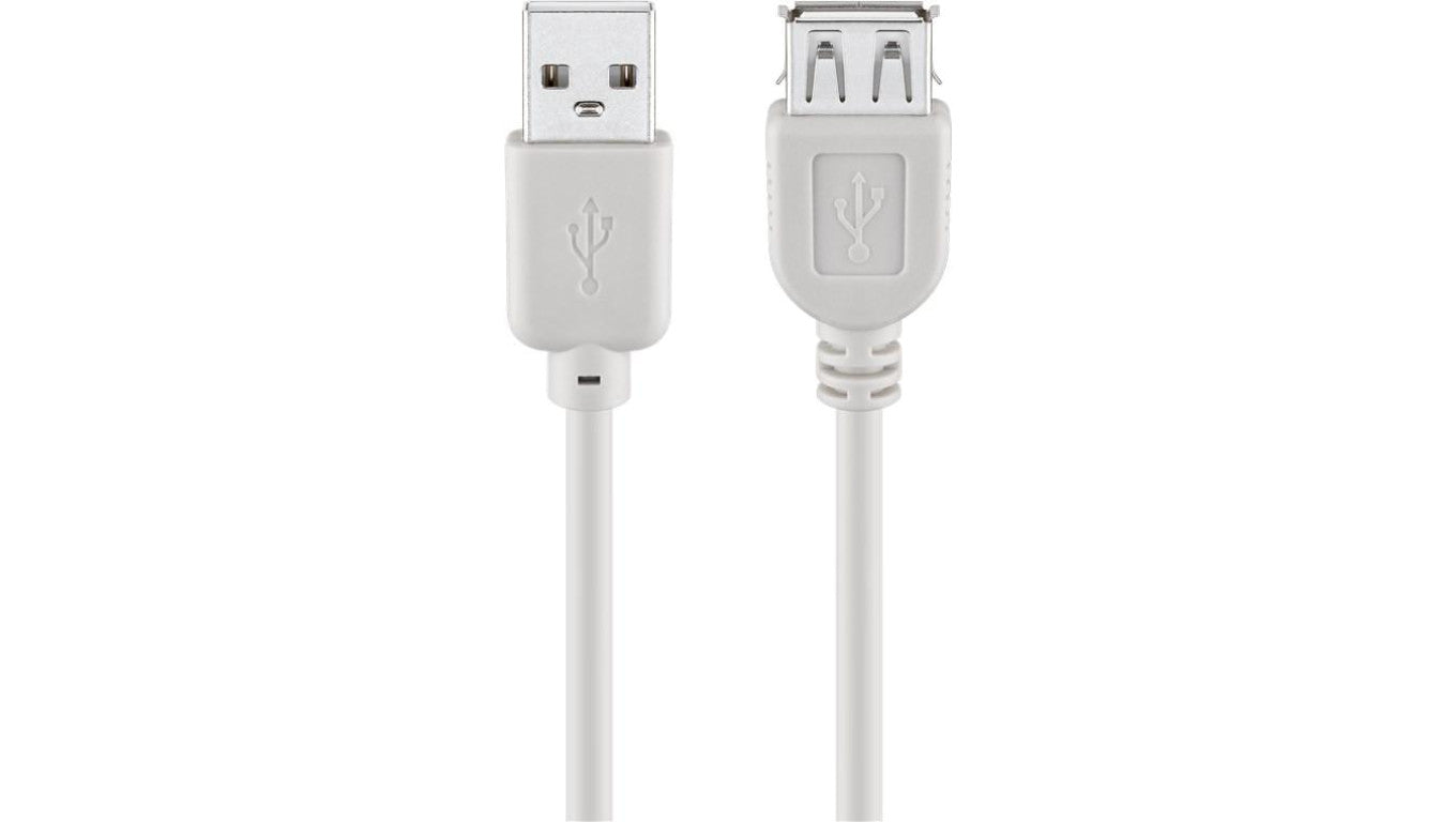 Przedłużacz USB 2.0 Hi-Speed, Szary - Długość kabla 0.3 m