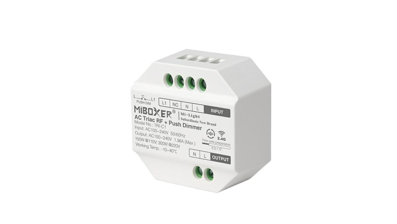 Mi-light Ściemniacz LED odbiornik TRI-C1 RF 230V 300W do żarówek led ściemnialnych do pilotów milight / miboxer