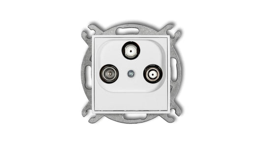 ICON Mechanizm gniazda abonenckiego 2 wyjścia SAT + TV biały IGSN
