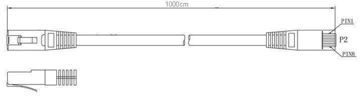 PATCHCORD KAT5E UTP 10M SZARY
