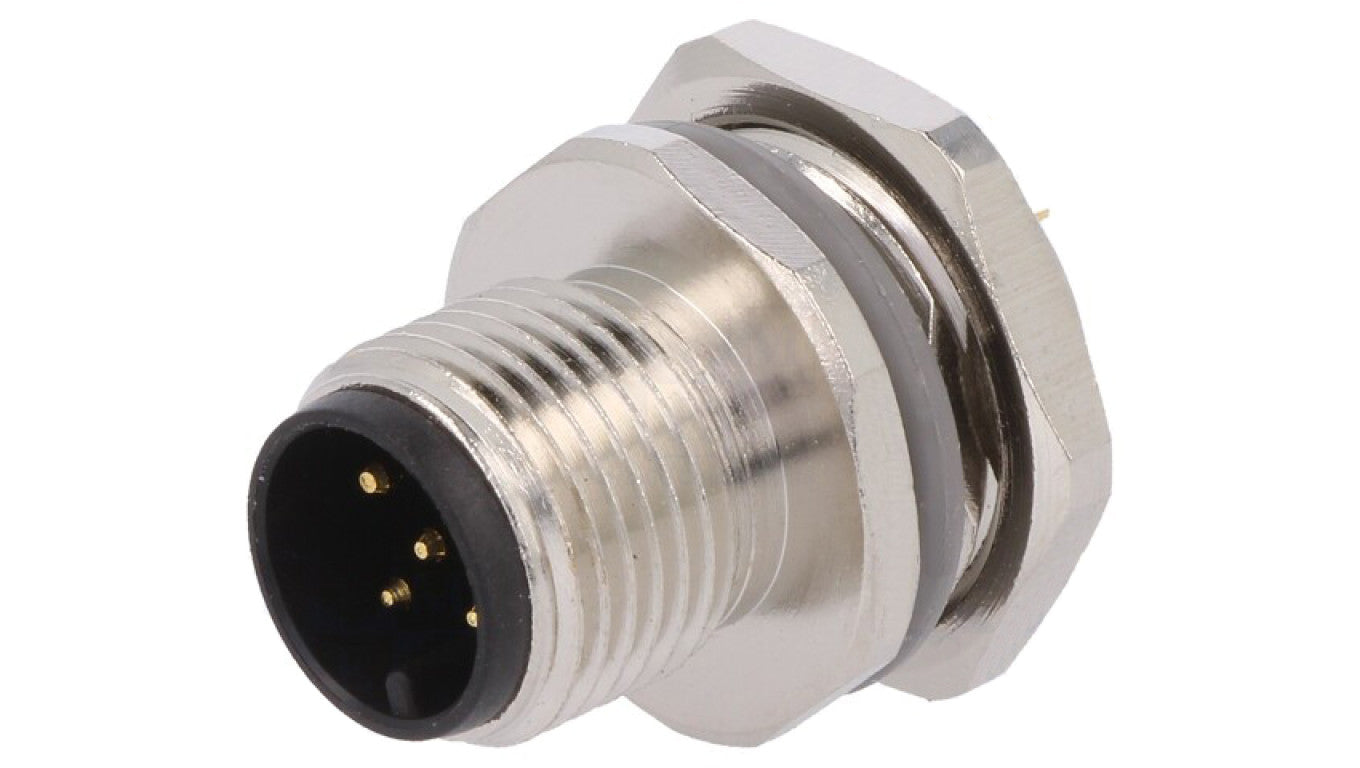 Złącze okrągłe M12 męskie proste do lutowania 5-PIN 60V T4132012051-000