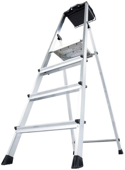 Drabina aluminiowa jednostronna Krause SECURY MultiGrip 1x4 z półką 126528