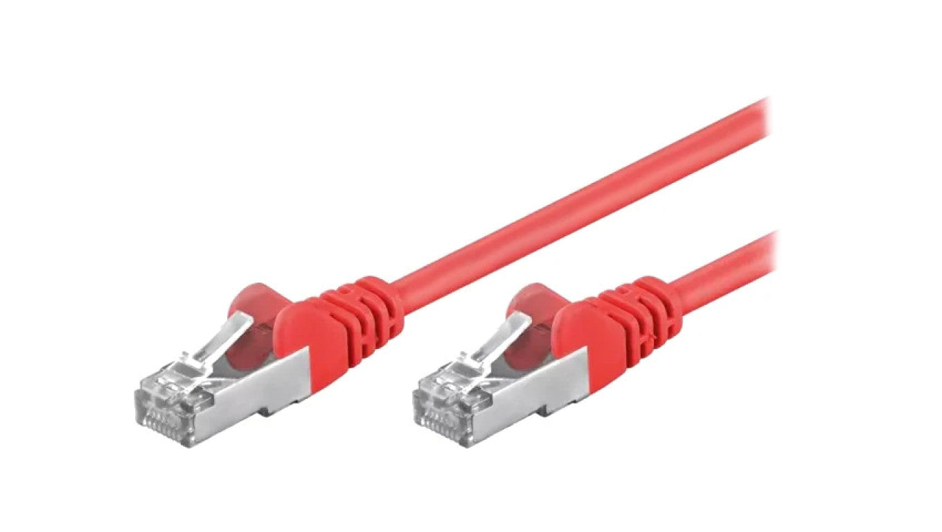 Patch cord F/UTP 5e linka CCA PVC czerwony 7,5m 26AWG 50155