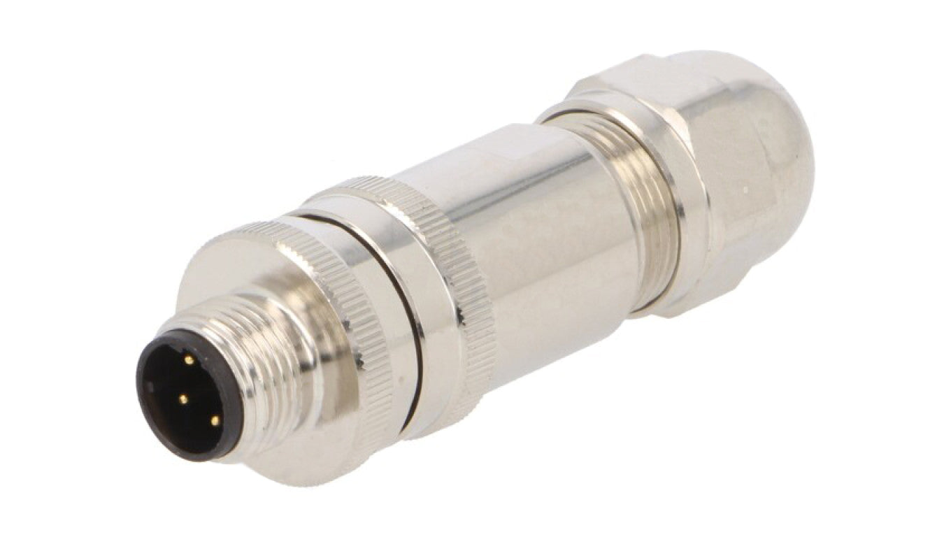 Złącze okrągłe M12 męskie proste ekranowane 4-PIN 250V PG9 T4111512041-000