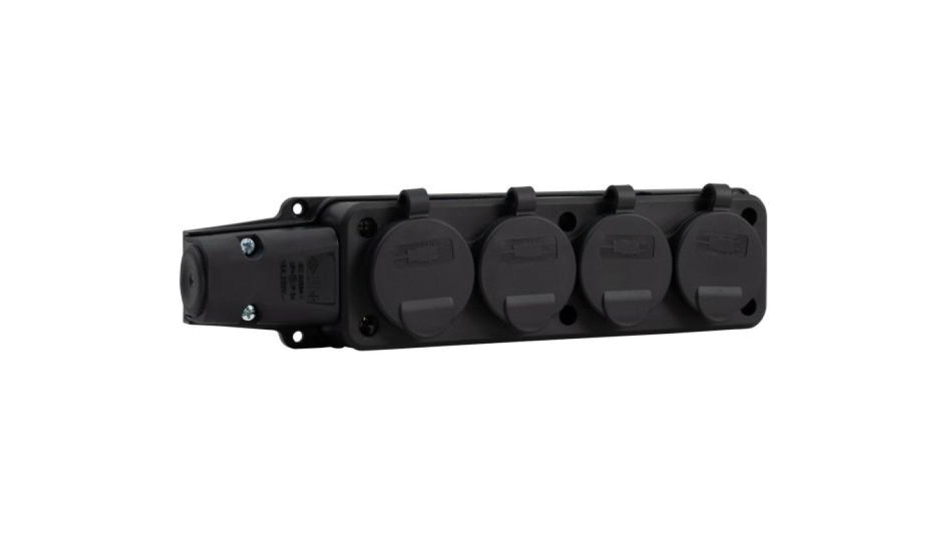 Listwa gumowa 4x230V 16A IP54 SCHUKO czarna