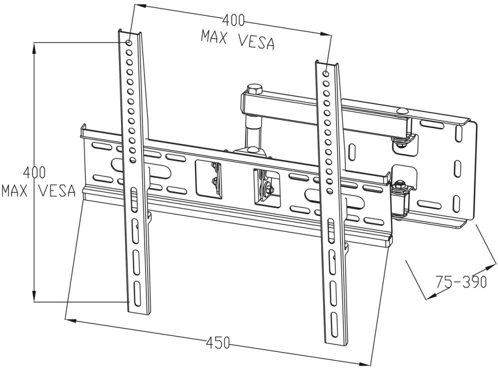 UCHWYT DO TV LCD/LED 22-55" 35KG AR-53 ART reg. pion i poziom