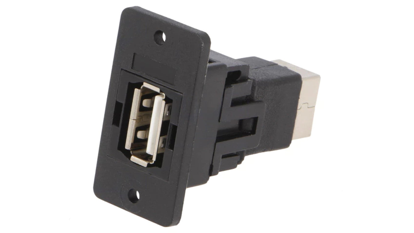 Adapter USB A - USB B 2.0 gniazdo SLIM złocony CP30609NX