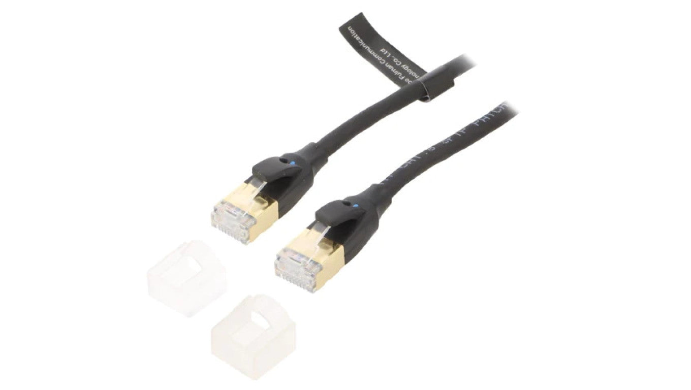 Patch cord S/FTP Cat 8 Cu PVC czarny 2m 30AWG Żyły: 8 IKIBH