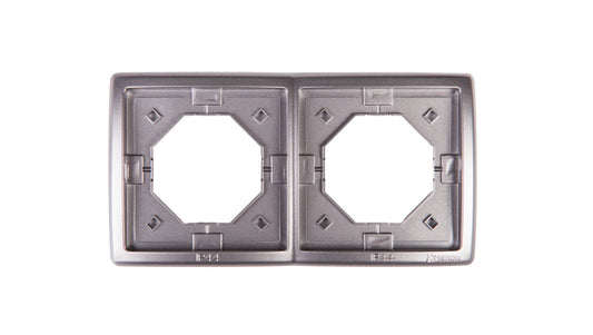 Simon Basic Standard Ramka bryzgoszczelna podwójna z uszczelką IP44 stal inox BMR2B/21