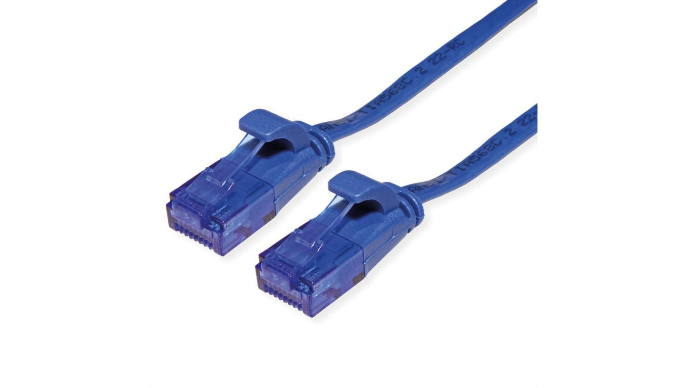 VALUE Patchkabel UTP, Cat.6A (Class EA), extra plat, blauw, 5 m