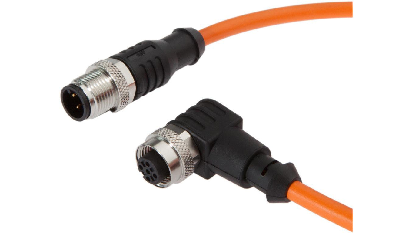 Kabel połączeniowy, 2 m, gniazdo M12 4-stykowe kątowe, wtyczka M12 4-stykowa prosta, PUR (poliuretan) VK20RF21