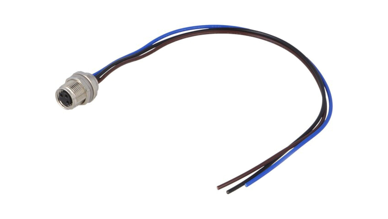Złącze okrągłe M8 żeńskie proste 3-PIN 60V 0,2m T4071017031-001