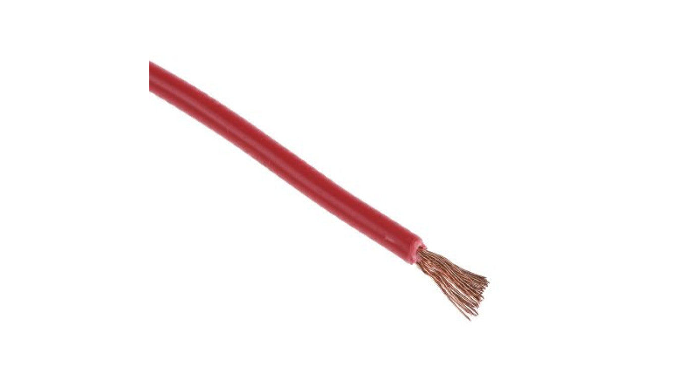 Przewód jednożyłowy linkowy, 2491X, 1,5 mm², 30/0,25 mm, 15 AWG, PVC, 750 V, Czerwony, dł. 100m, RS PRO