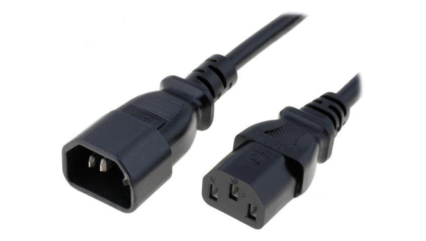 Kabel: 3x0,75mm2, IEC C13 żeński,IEC C14 męski, 1,8m LT501+602 H05VV-F 3X0.75 1.8M BLK
