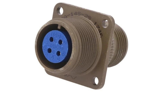 Złącze okrągłe -PIN 4 rozmiar 14S 97 stop aluminium oliwkowy 97-3100A-14S-2S