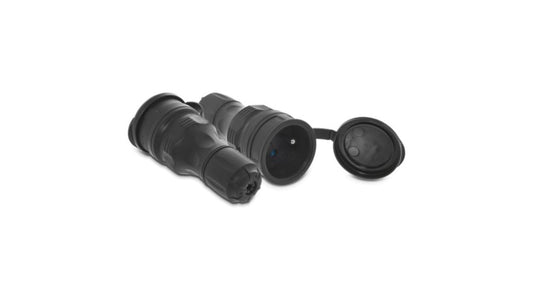 Gniazdo przenośne z klapką 16A 2P+Z 250V IP54 czarny GN-54 W-97448