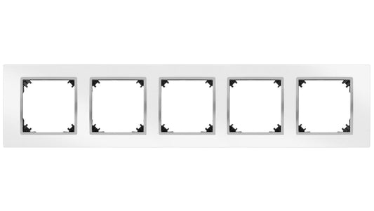 VESTRA ramka pięciokrotna IP20 biały/chrom 3875-26