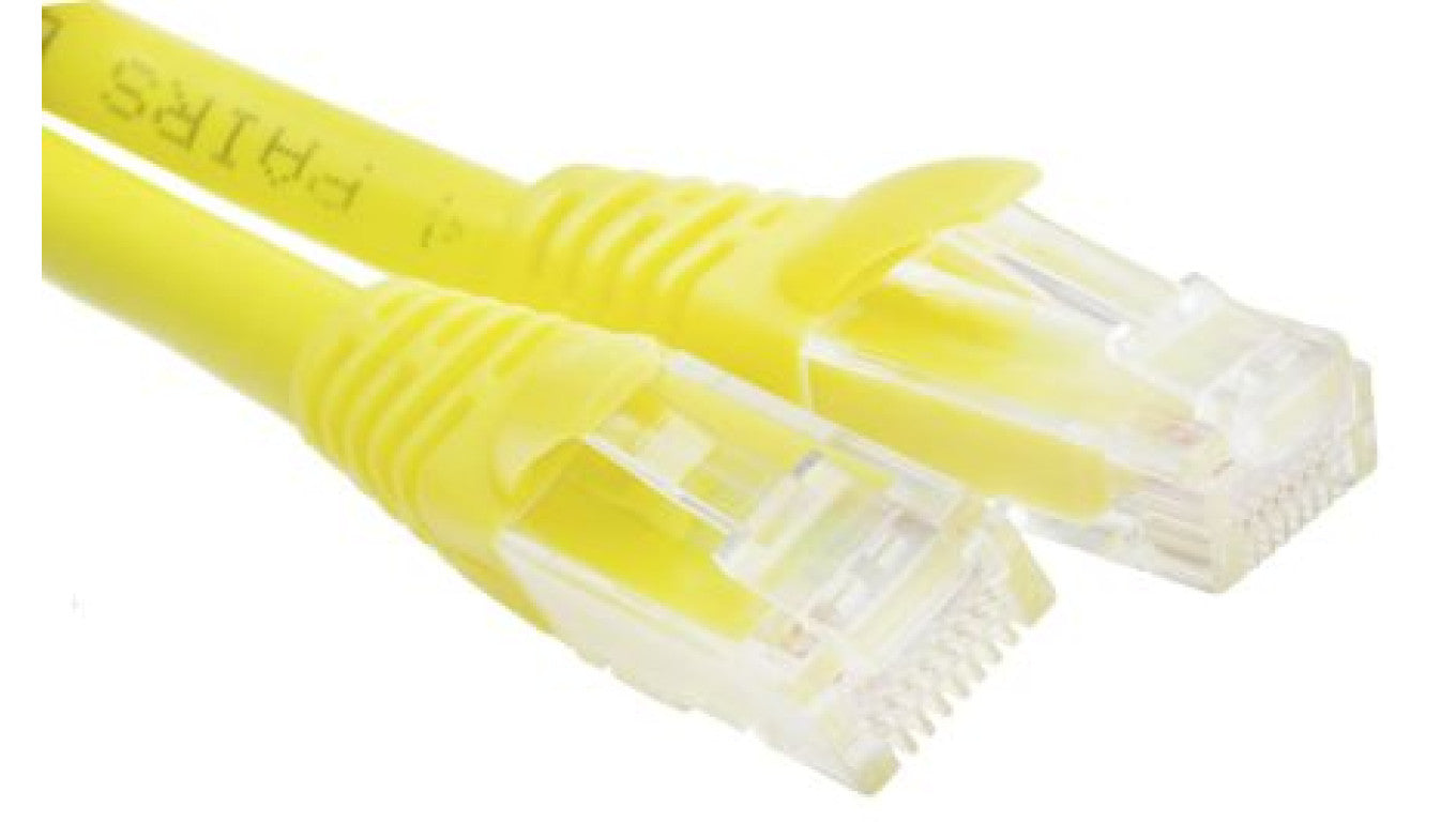 Kabel kategorii 6, Żółty, Wtyk RJ45/męski RJ45dł.: 500mm, mat. koszulki: LSZH