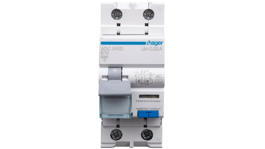 Wyłącznik różnicowo-nadprądowy RCBO 2P B10A 0,03A Typ AC ADC910D