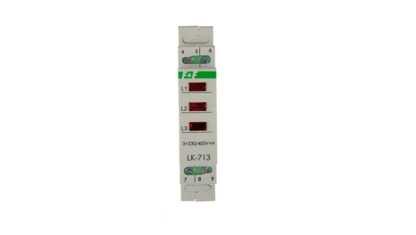 Lampka modułowa 3-fazowa czerwona 3x230V+N AC LK-713R