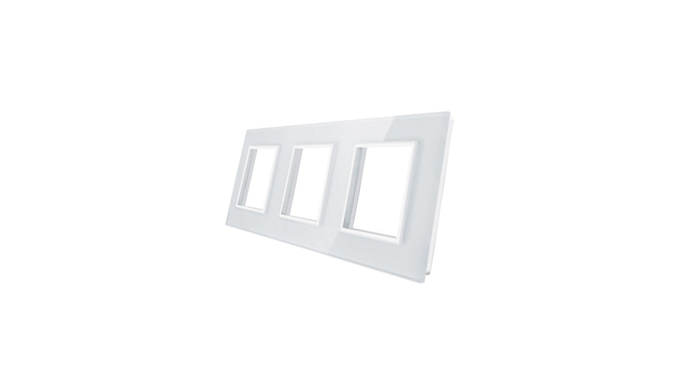 Livolo POTRÓJNA BIAŁA RAMKA SZKLANA 222 x 80mm Livolo-GPF-3-61