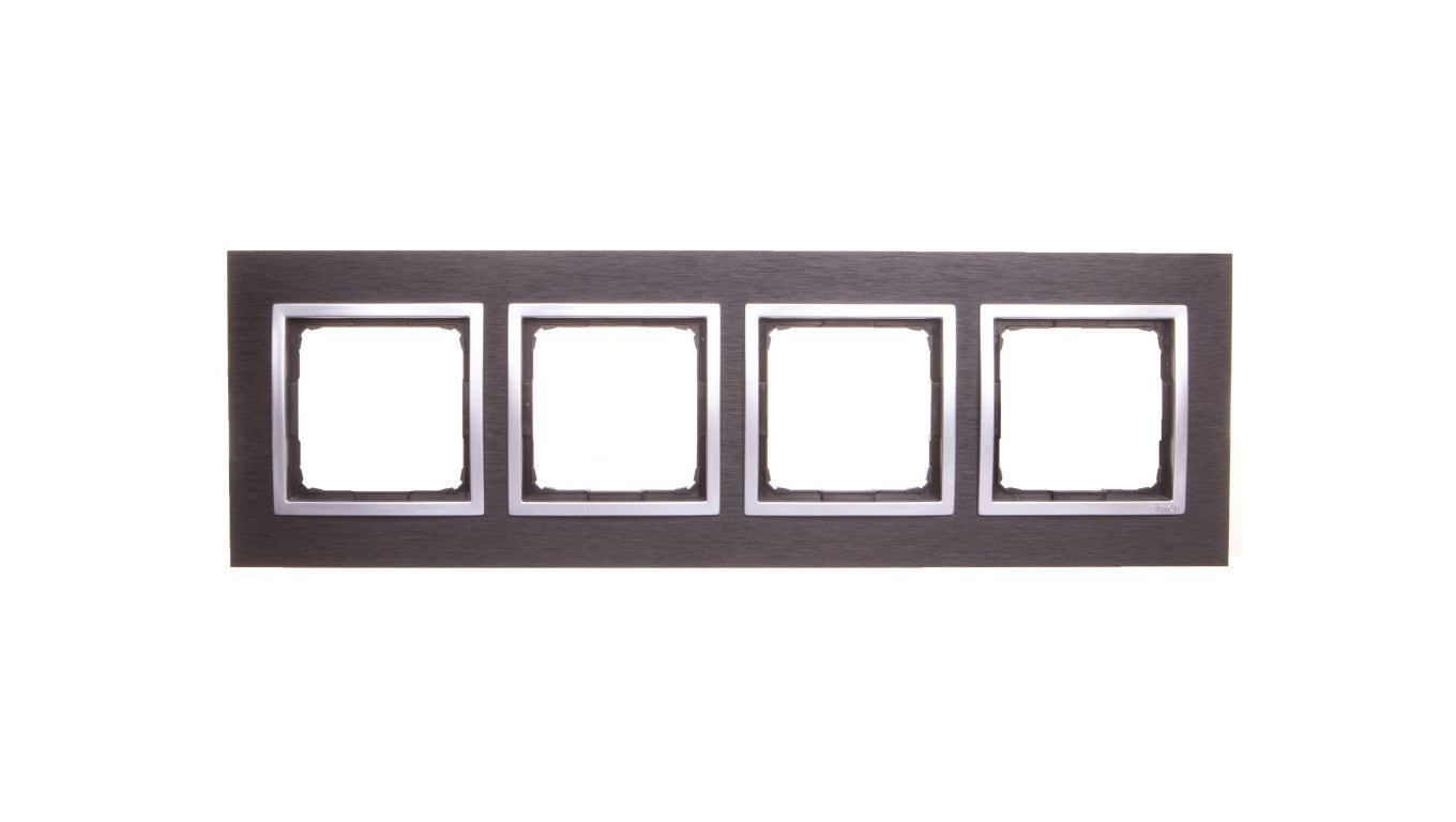 Simon 54 Nature Ramka poczwórna metal INOX YIN DRN4/78