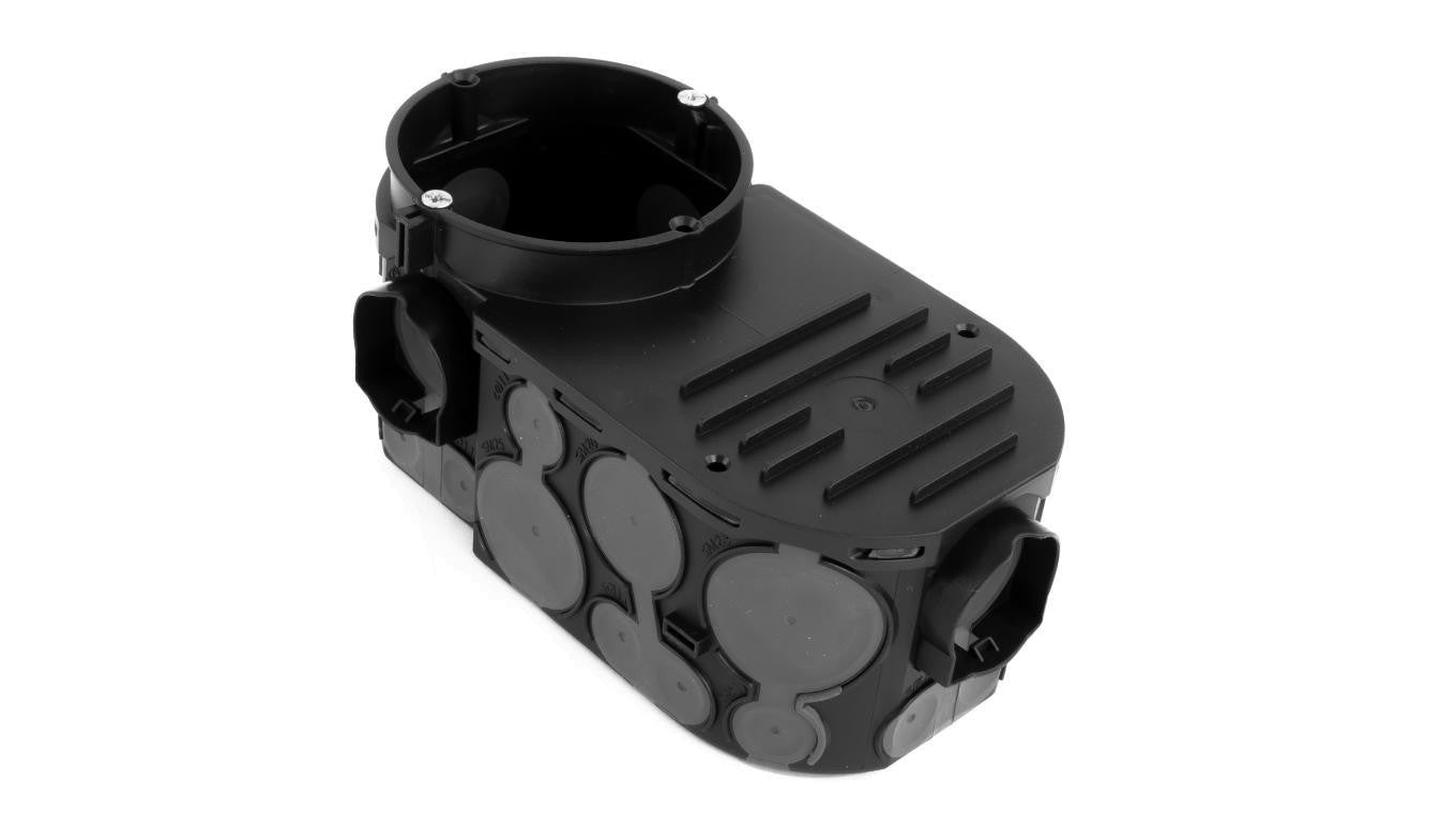 F-tronic Puszka instalacyjna podtynkowa E550 10 sztuk do elektroniki IT z membraną 67mm czarna VDE 7320009