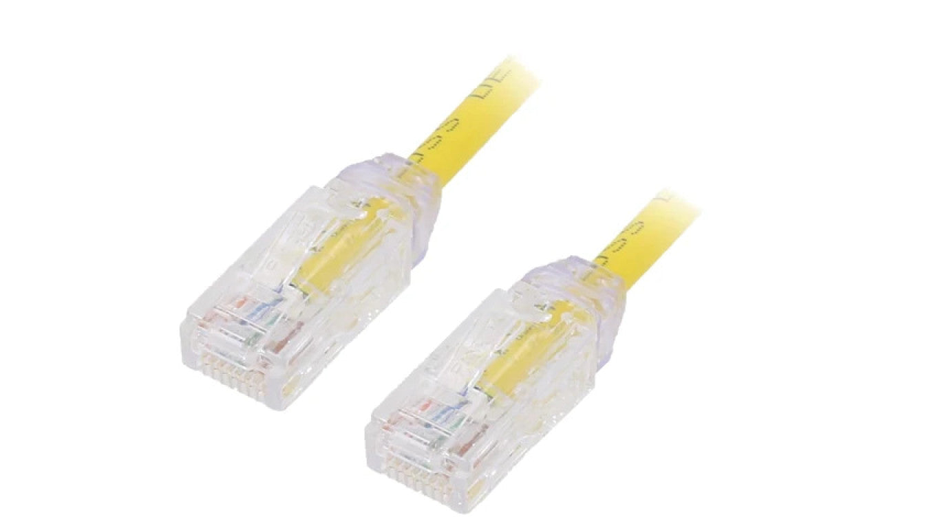 Patch cord TX6A-28™,U/UTP 6a drut Cu LSZH żółty 5m 28AWG UTP28X5MYL