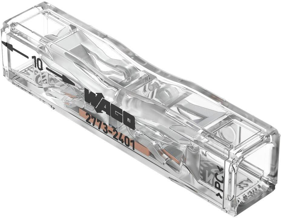 Szybkozłączka przelotowa uniwersalna LINKA/DRUT 2x 0,2-4mm2 WAGO 2773-2401 (Paczka 100szt.)