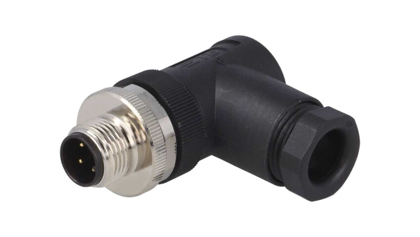 Złącze okrągłe M12 męskie kątowe nieekranowane 3-PIN 250V PG9 T4113002031-000
