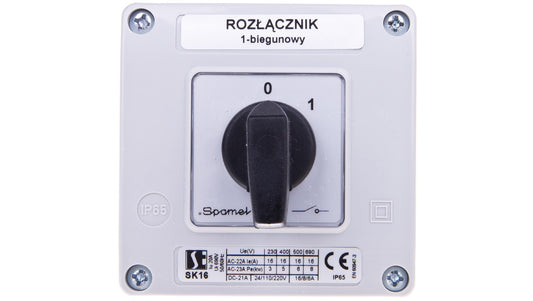 Łącznik krzywkowy 0-1 1P 16A w obudowie SK16-1.825OB11
