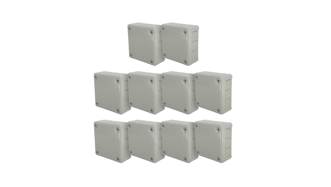 Puszka hermetyczna natynkowa 98x98x42mm 12-wlotowa, z dławikami gumowymi, IP55 zamknięcie na wkręty, szara EDO 10szt