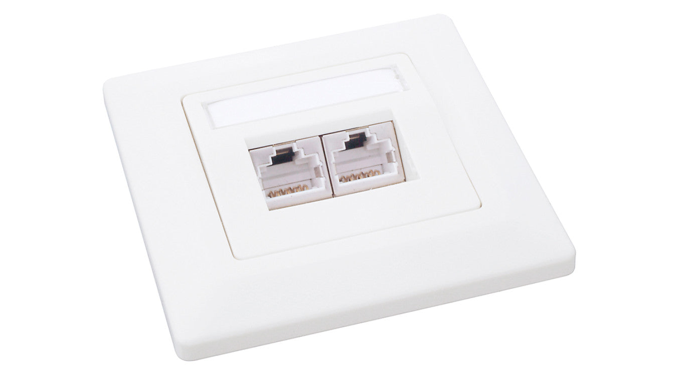 Gniazdko Solarix CAT6 STP 2 x RJ45 podtynkowe białe SX9-2-6-STP-WH