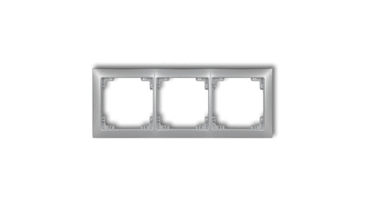 DECO Ramka uniwersalna potrójna z tworzywa DECO Soft srebrny metalik 7DRSO-3