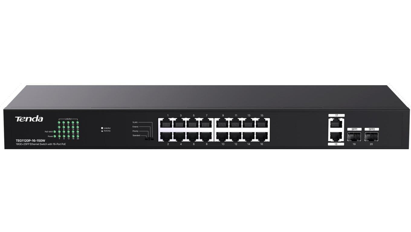 SWITCH POE TENDA TEG1120P-16-150W