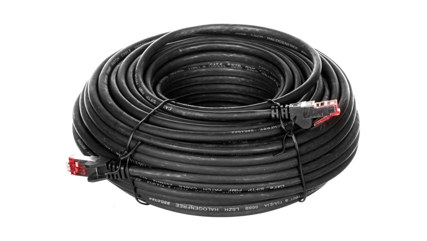 Kabel krosowy patchcord S/FTP (PiMF) kat.6 LSZH czarny 20m 68697
