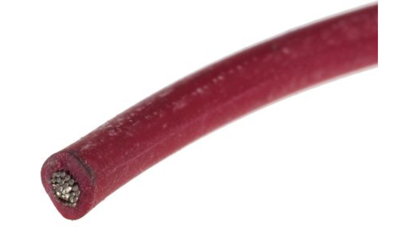 Przewód o podwyższonej odporności izolacja silikonowa Czerwony, 100m 1 mm² 32/0,2 mm, 500 V, -60→ +180C., Ø