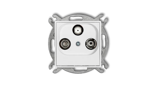 MINI Mechanizm gniazda abonenckiego RTV-SAT końcowego 1,5dB biały mat 25MGS