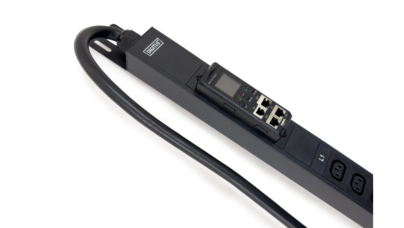 Listwa zasilająca SMART PDU 0U, wtyk IEC 60309 32A/250V, gniazda 24xC13 10A/250V, 6xC19 16A/250V,32A DN-IP2-V4-24C13-6C19
