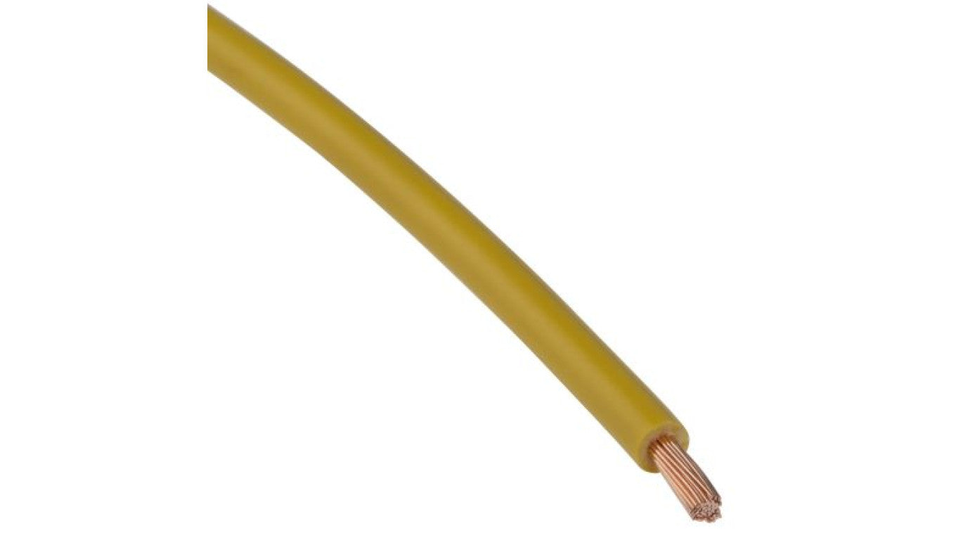 Przewód jednożyłowy linkowy, 2491X, 2,5 mm², 50/0,25 mm, 13 AWG, PVC, 750 V, Żółty, dł. 100m, RS PRO