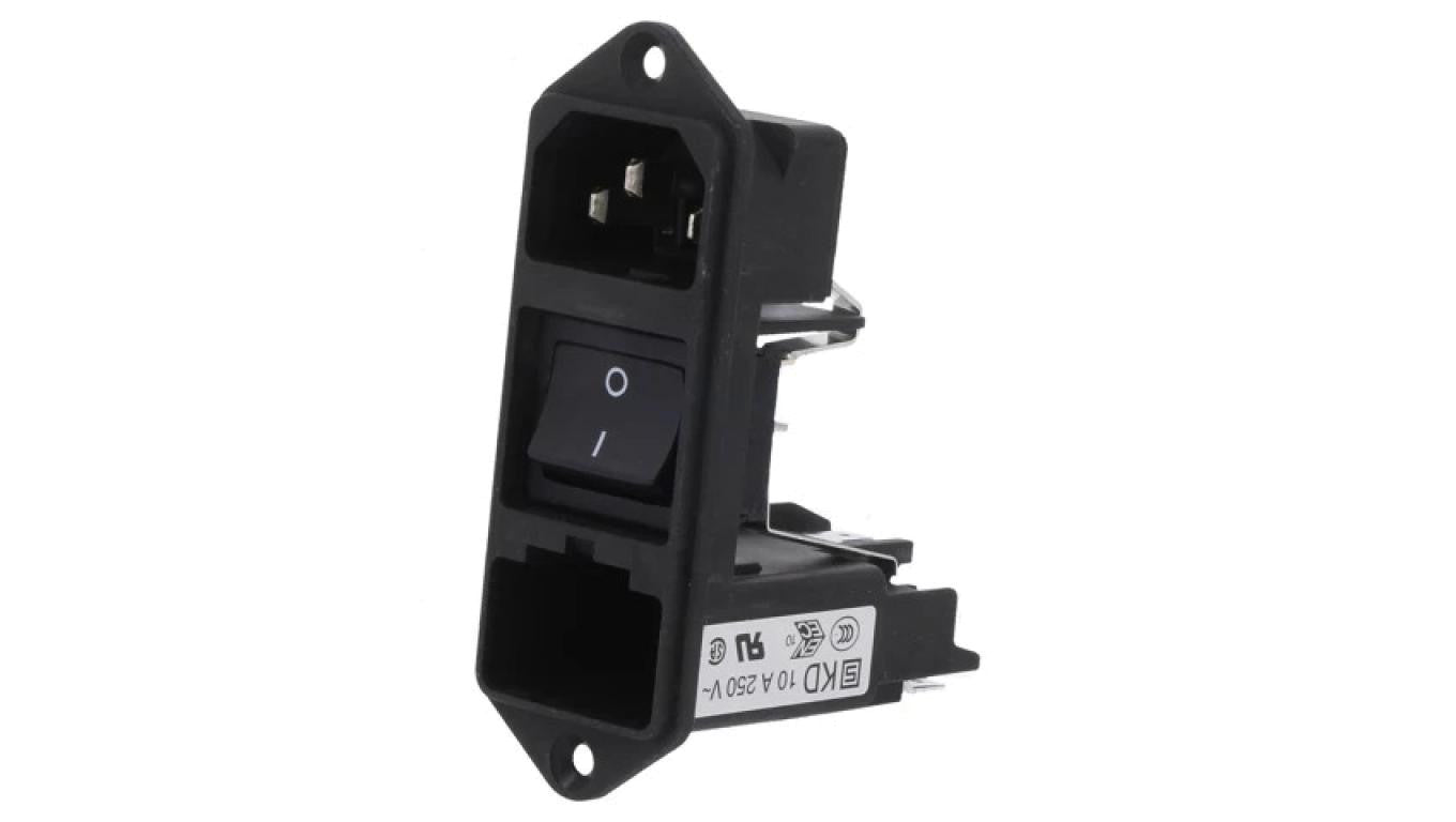 Złącze zasilające AC gniazdo męskie 10A 250VAC IEC 60320 KD14.4101.151