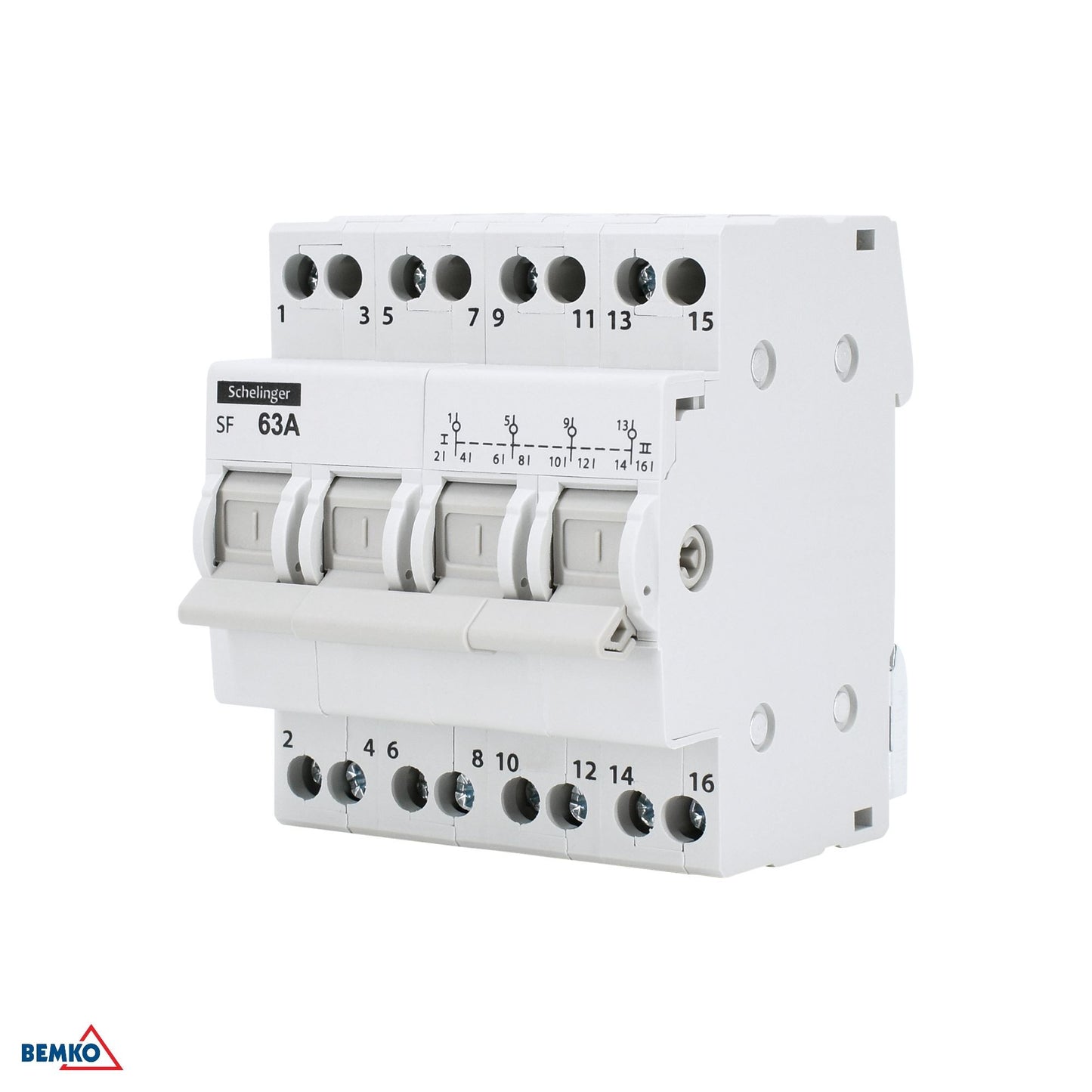 Modułowy przełącznik instalacyjny I-0-II 4P 63A